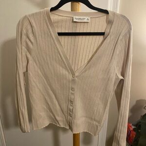 Abercrombie & Fitch Soft Cream Ribbed Top